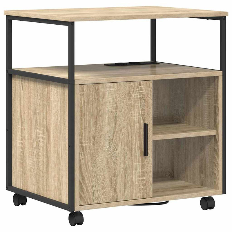 vidaXL Irodai szekrény töltőállomással sonoma tölgy 61 x 46 x 67 cm