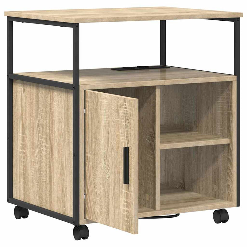 vidaXL Irodai szekrény töltőállomással sonoma tölgy 61 x 46 x 67 cm