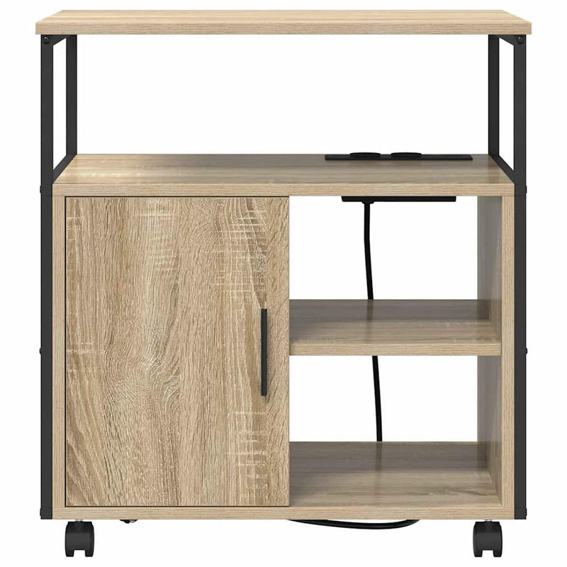 vidaXL Irodai szekrény töltőállomással sonoma tölgy 61 x 46 x 67 cm