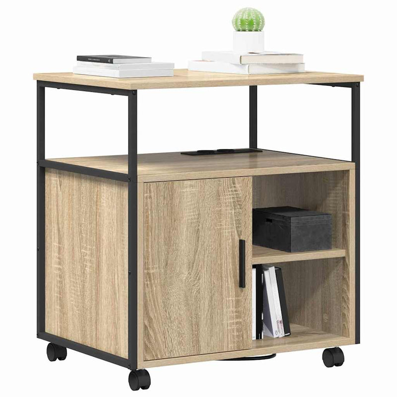 vidaXL Irodai szekrény töltőállomással sonoma tölgy 61 x 46 x 67 cm