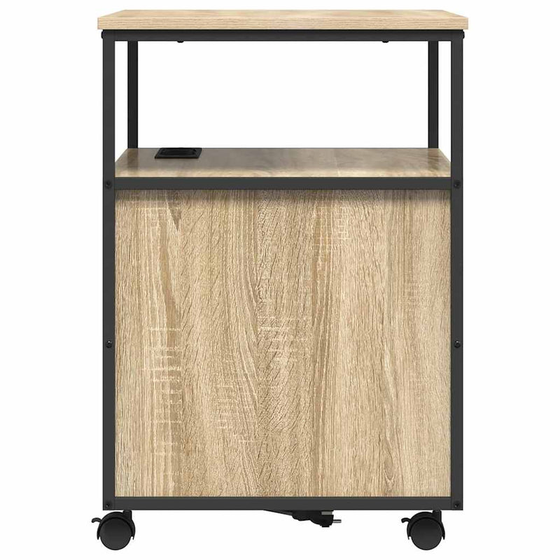 vidaXL Irodai szekrény töltőállomással sonoma tölgy 61 x 46 x 67 cm