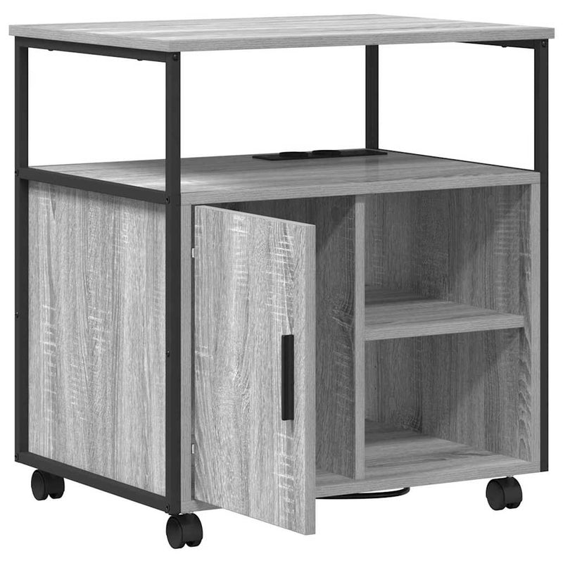 vidaXL Irodai szekrény töltőállomással Szürke sonoma 61 x 46 x 67 cm