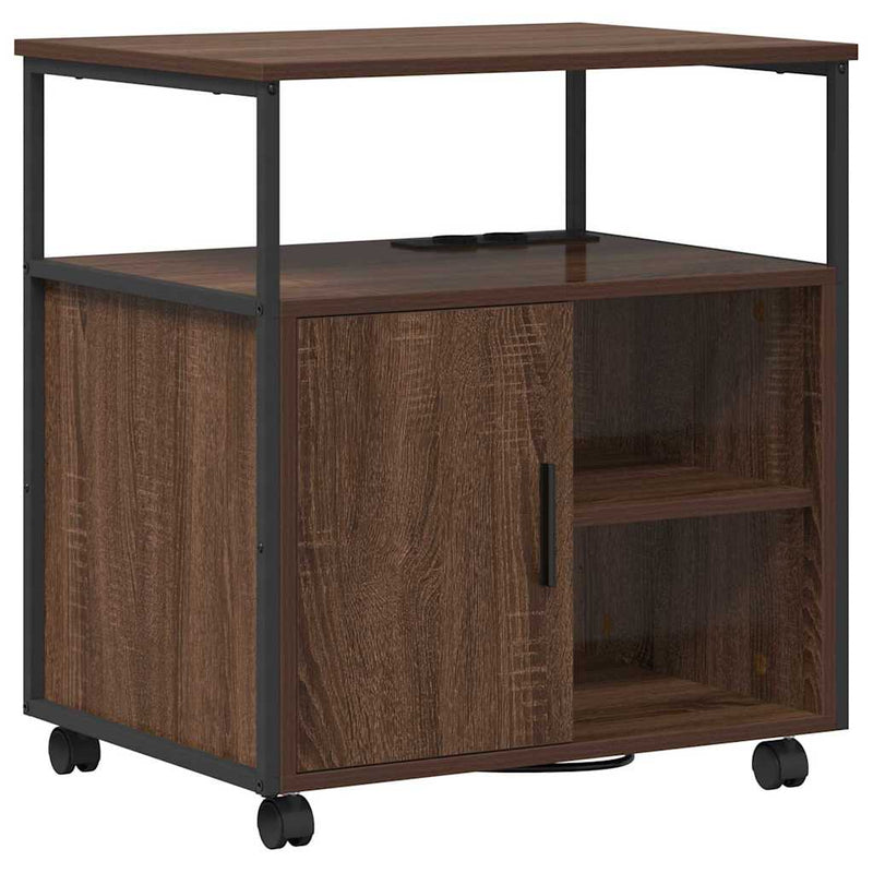 vidaXL Irodai szekrény töltőállomással barna tölgy 61 x 46 x 67 cm