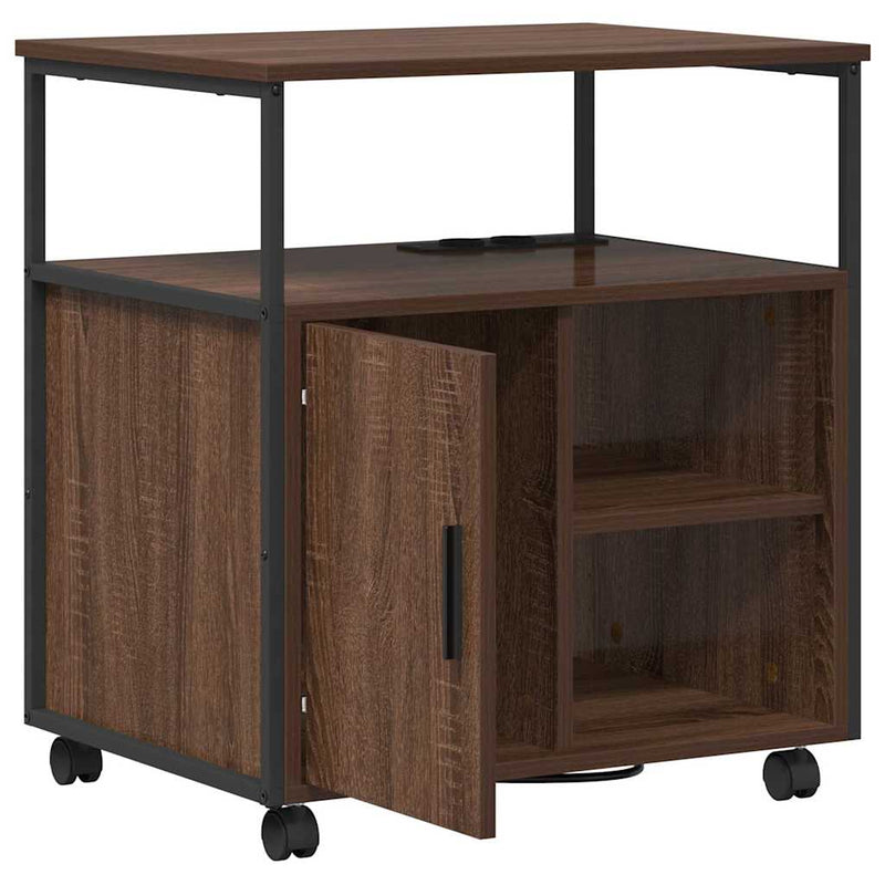vidaXL Irodai szekrény töltőállomással barna tölgy 61 x 46 x 67 cm