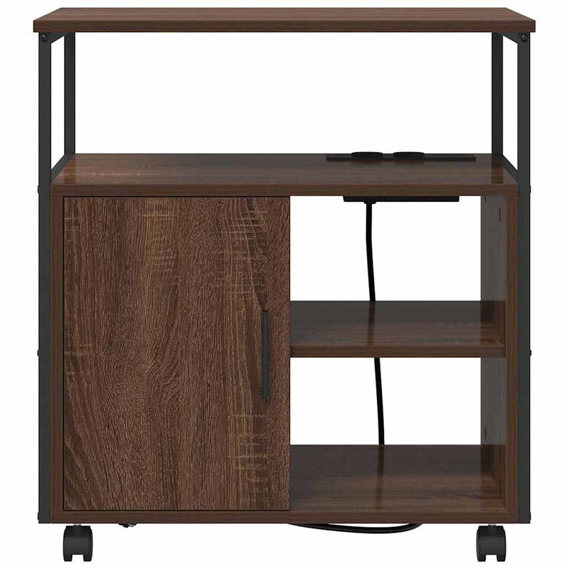 vidaXL Irodai szekrény töltőállomással barna tölgy 61 x 46 x 67 cm