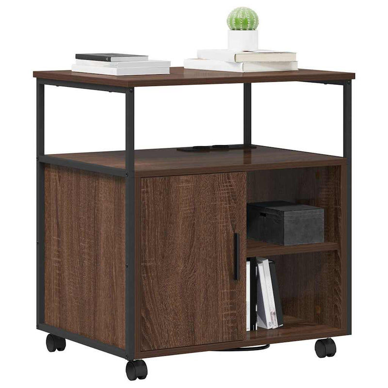 vidaXL Irodai szekrény töltőállomással barna tölgy 61 x 46 x 67 cm