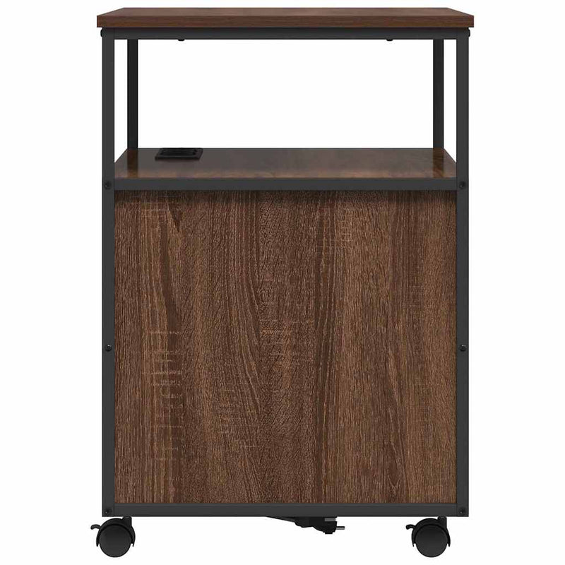 vidaXL Irodai szekrény töltőállomással barna tölgy 61 x 46 x 67 cm