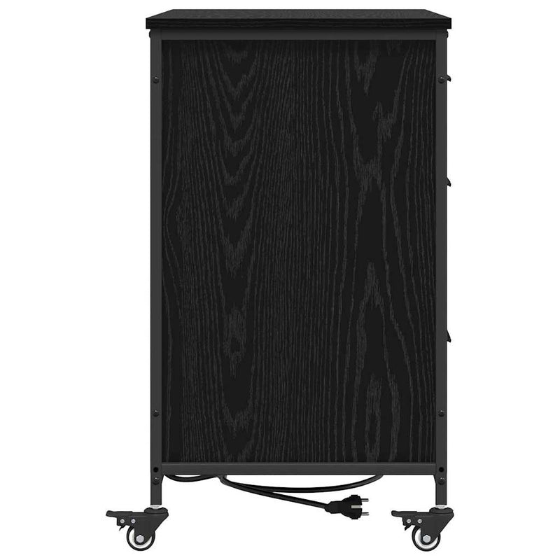 vidaXL Irodai szekrény kerékkel Musta tammi 76 x 41 x 72 cm Faanyag
