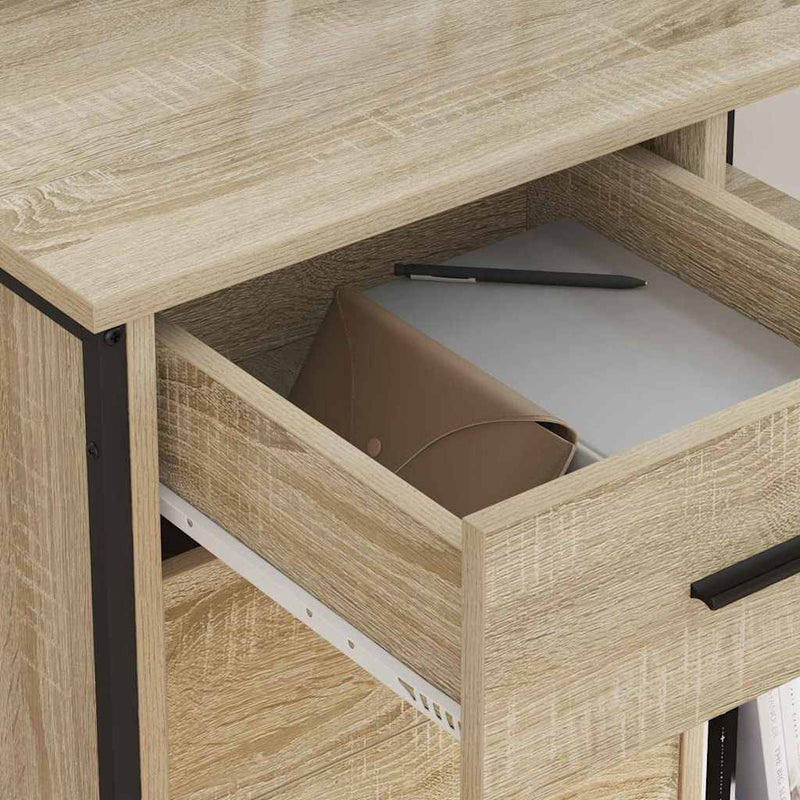 vidaXL Irodai szekrény kerékkel sonoma tölgy 76 x 41 x 72 cm Faanyag