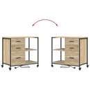 vidaXL Irodai szekrény kerékkel sonoma tölgy 76 x 41 x 72 cm Faanyag