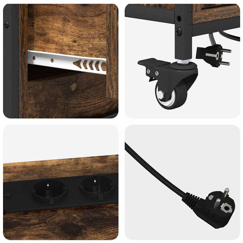 vidaXL Irodai szekrény kerékkel Füstölt tölgy 76 x 41 x 72 cm Faanyag