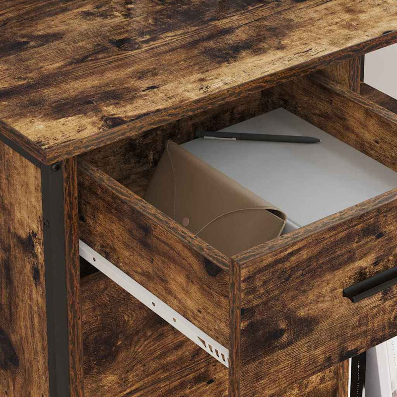 vidaXL Irodai szekrény kerékkel Füstölt tölgy 76 x 41 x 72 cm Faanyag
