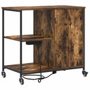 vidaXL Irodai szekrény kerékkel Füstölt tölgy 76 x 41 x 72 cm Faanyag