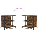 vidaXL Irodai szekrény kerékkel Füstölt tölgy 76 x 41 x 72 cm Faanyag