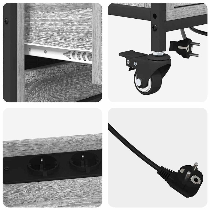 vidaXL Irodai szekrény kerékkel Szürke sonoma 76 x 41 x 72 cm Faanyag