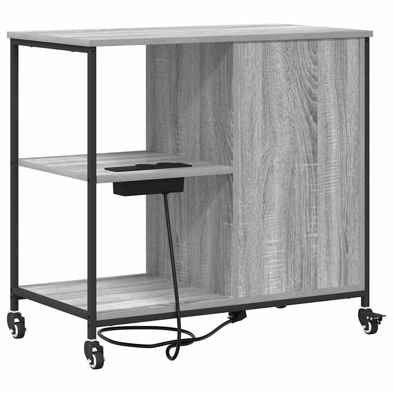 vidaXL Irodai szekrény kerékkel Szürke sonoma 76 x 41 x 72 cm Faanyag
