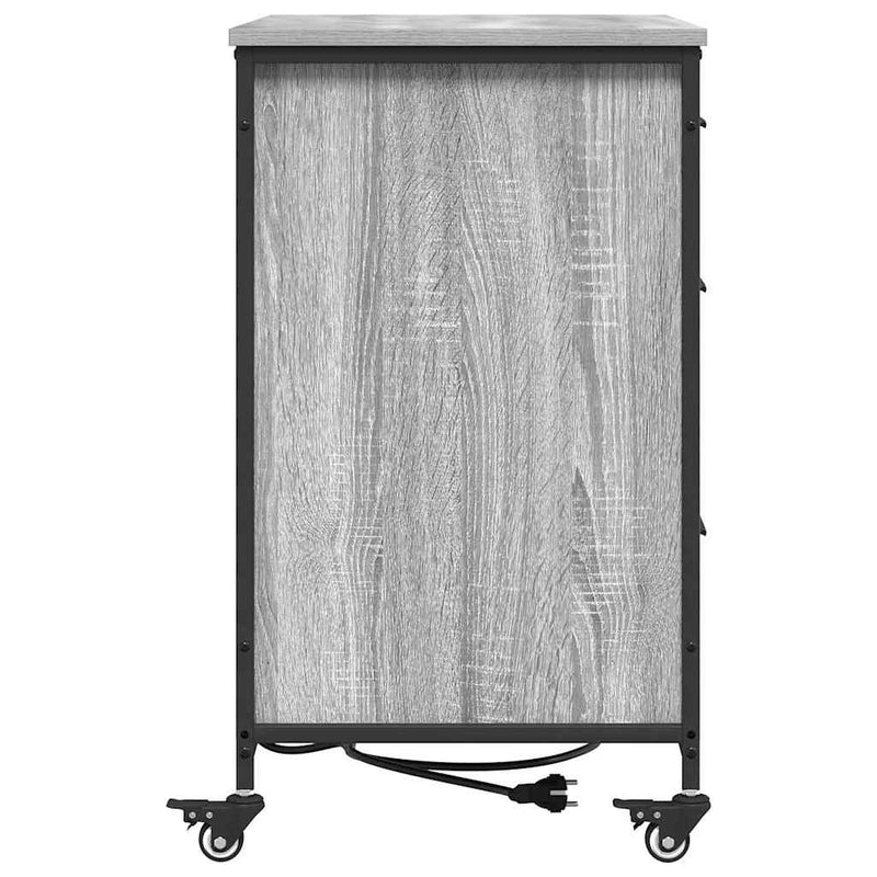 vidaXL Irodai szekrény kerékkel Szürke sonoma 76 x 41 x 72 cm Faanyag