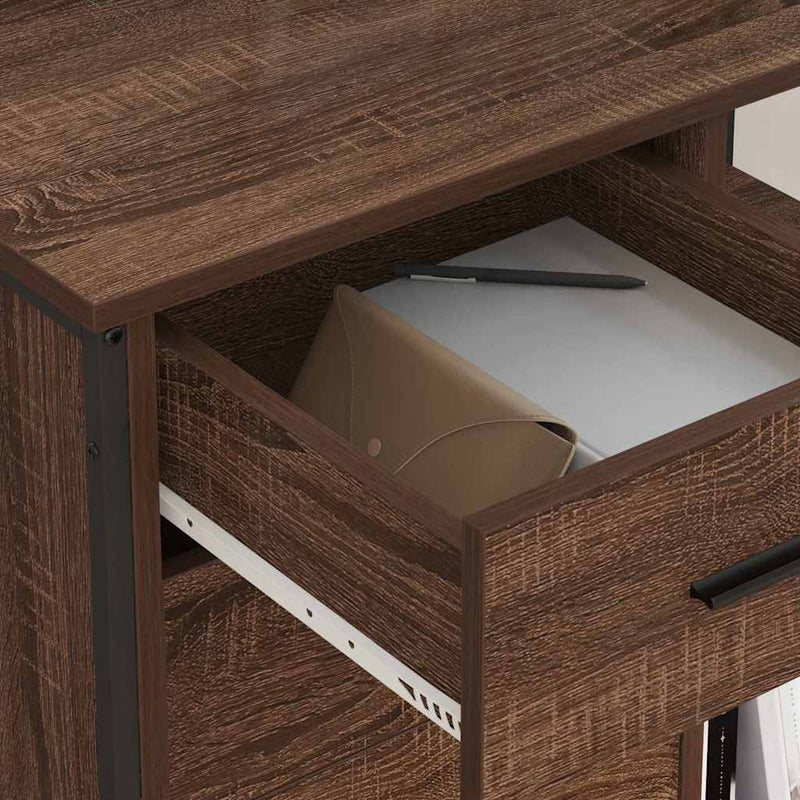 vidaXL Irodai szekrény kerékkel barna tölgy 76 x 41 x 72 cm Faanyag