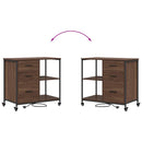 vidaXL Irodai szekrény kerékkel barna tölgy 76 x 41 x 72 cm Faanyag