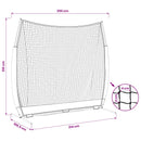 vidaXL Baseball gyakorlóháló Fekete 250 x 106,5 x 210 cm Poliészter
