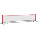 vidaXL Tenisz háló Fekete és piros 396 x 92 x 87 cm Poliészter