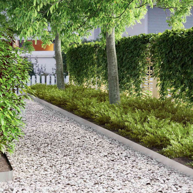 vidaXL Fűszegélyezés Ezüst 450 x 0.05 x 15 cm Rozsdamentes acél