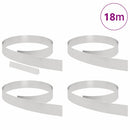 vidaXL Fűszegélyezés 4 pcs Ezüst 450 x 0,05 x 10 cm Rozsdamentes acél