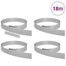 vidaXL Fűszegélyezés 4 pcs Ezüst 450 x 0,05 x 10 cm Horganyzott acél