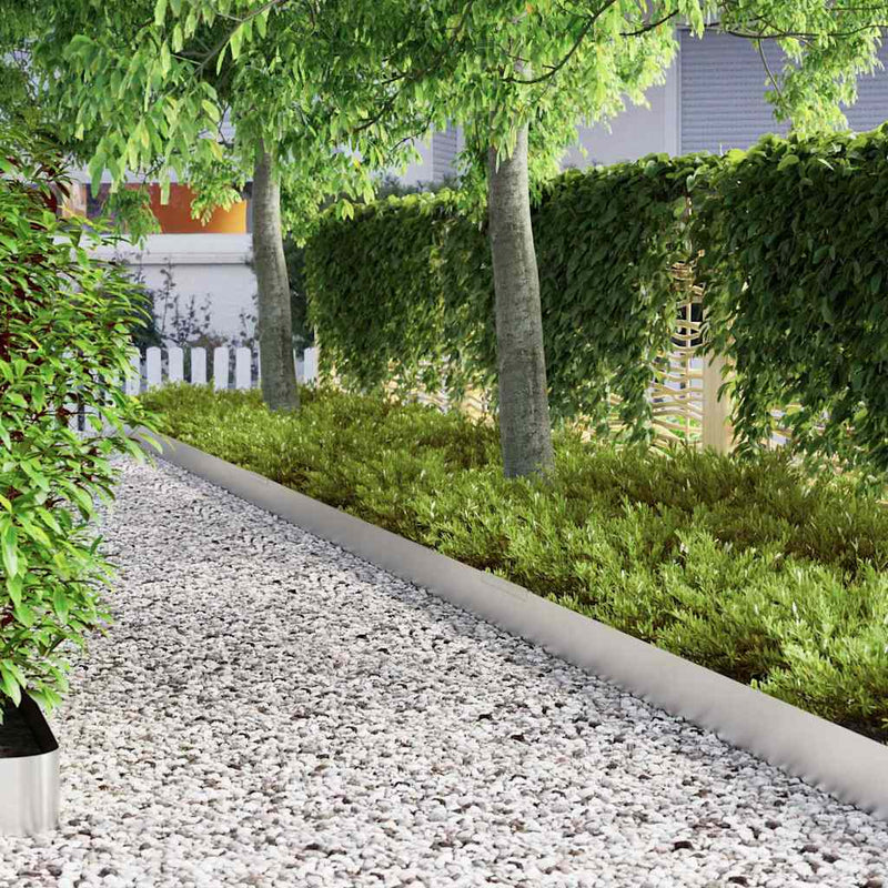 vidaXL Fűszegélyezés Ezüst 450 x 0.05 x 15 cm Rozsdamentes acél