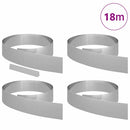 vidaXL Fűszegélyezés 4 pcs 450 x 0.05 x 15 cm Horganyzott acél Ezüst