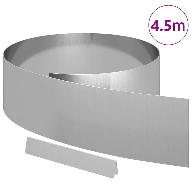 vidaXL Fűszegélyezés Ezüst 450 x 0.05 x 15 cm Horganyzott acél