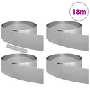 vidaXL Fűszegélyezés 4 db 450 x 20 cm Horganyzott acél Ezüst