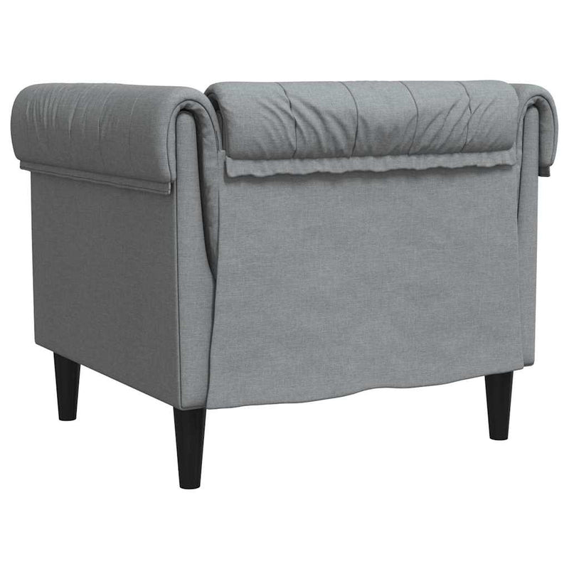 vidaXL Chesterfield Kanapé Szék Világosszürke 78.5 x 74.5 x 74.5 cm