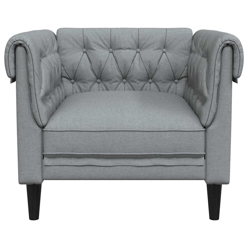 vidaXL Chesterfield Kanapé Szék Világosszürke 78.5 x 74.5 x 74.5 cm