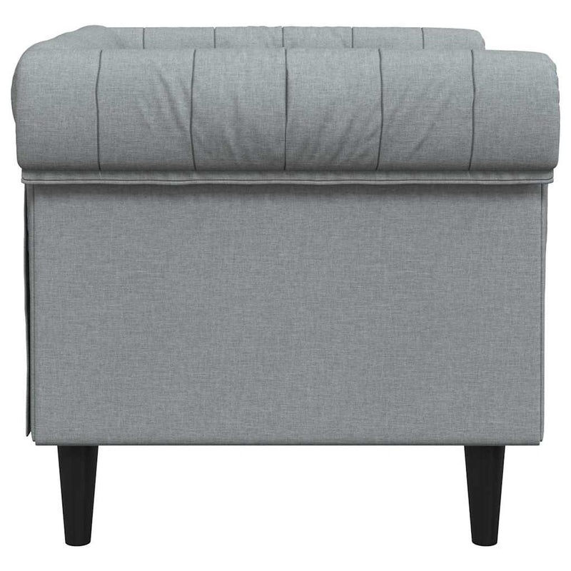 vidaXL Chesterfield Kanapé Szék Világosszürke 78.5 x 74.5 x 74.5 cm