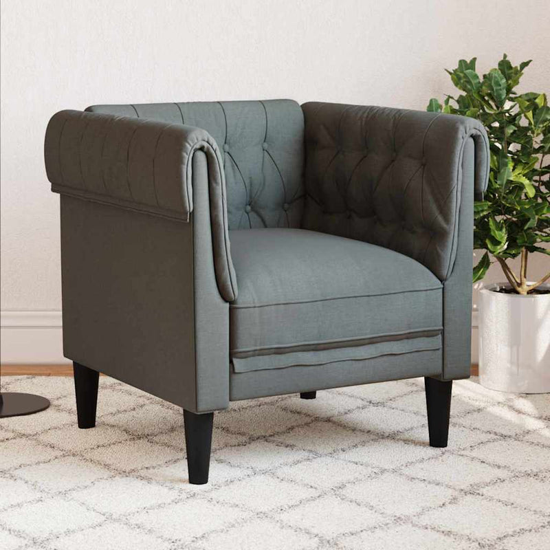 vidaXL Chesterfield Kanapé Szék Sötétszürke 78.5 x 74.5 x 74.5 cm