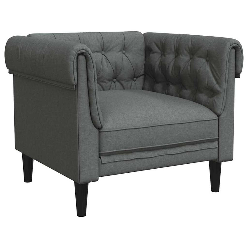 vidaXL Chesterfield Kanapé Szék Sötétszürke 78.5 x 74.5 x 74.5 cm