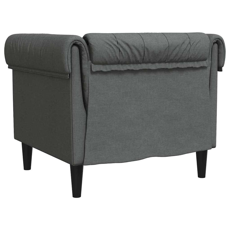 vidaXL Chesterfield Kanapé Szék Sötétszürke 78.5 x 74.5 x 74.5 cm