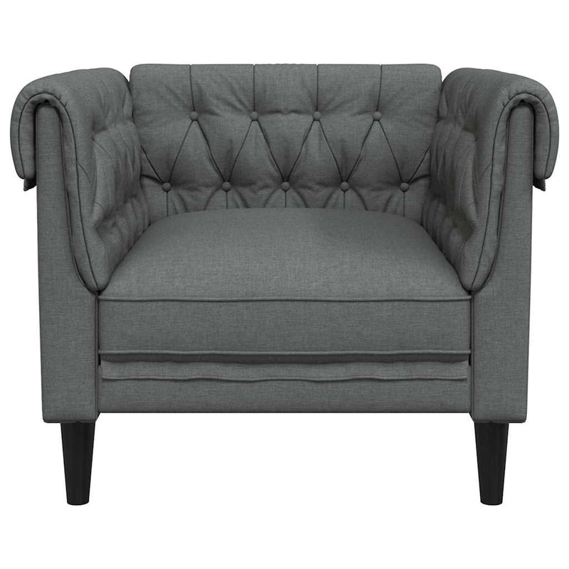 vidaXL Chesterfield Kanapé Szék Sötétszürke 78.5 x 74.5 x 74.5 cm