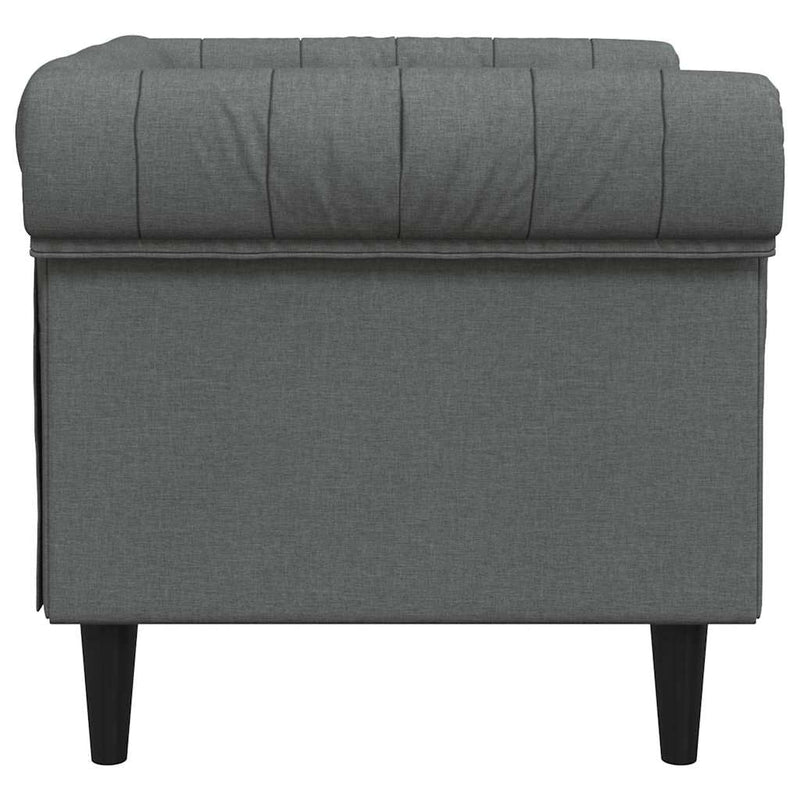 vidaXL Chesterfield Kanapé Szék Sötétszürke 78.5 x 74.5 x 74.5 cm