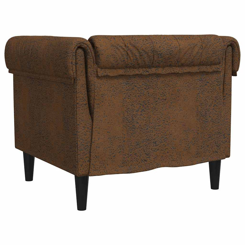 vidaXL Chesterfield Kanapé Szék párnával Barna 78.5 x 74.5 x 74.5 cm