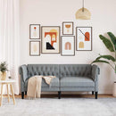 vidaXL Chesterfield kanapé Világosszürke 182.5 x 74.5 x 74.5 cm szövet