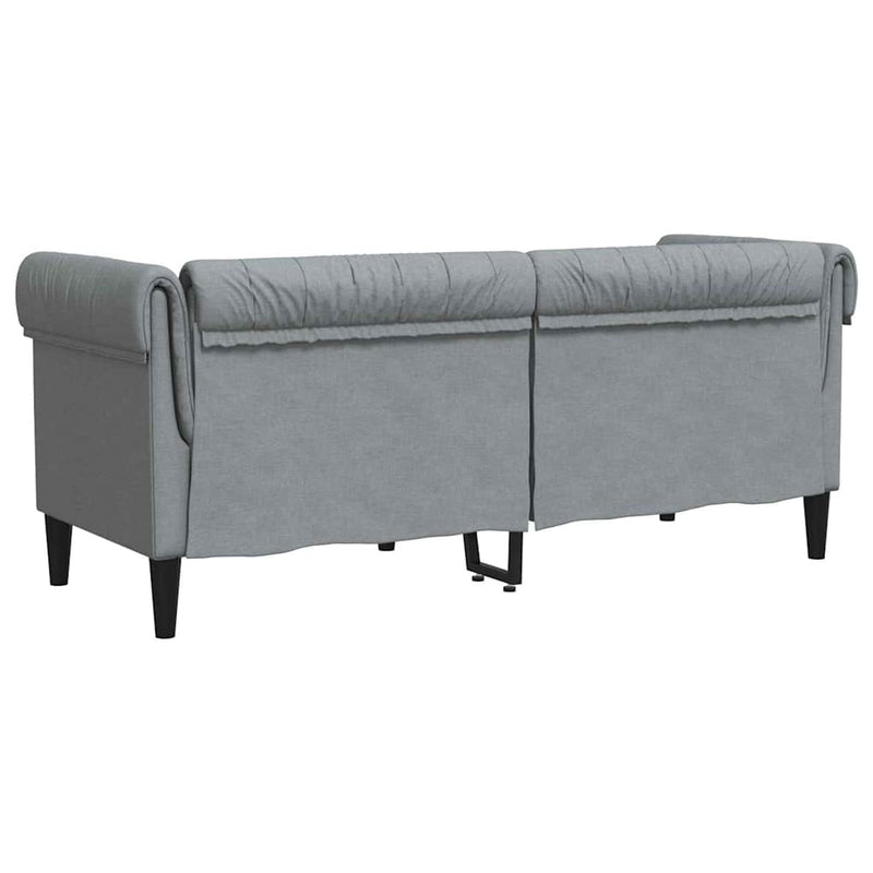 vidaXL Chesterfield kanapé Világosszürke 182.5 x 74.5 x 74.5 cm szövet