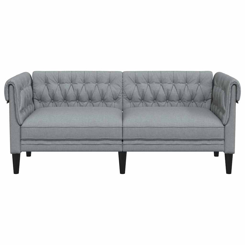 vidaXL Chesterfield kanapé Világosszürke 182.5 x 74.5 x 74.5 cm szövet