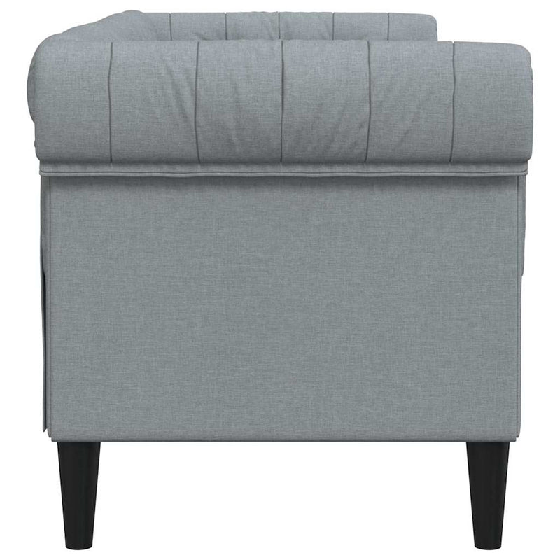 vidaXL Chesterfield kanapé Világosszürke 182.5 x 74.5 x 74.5 cm szövet
