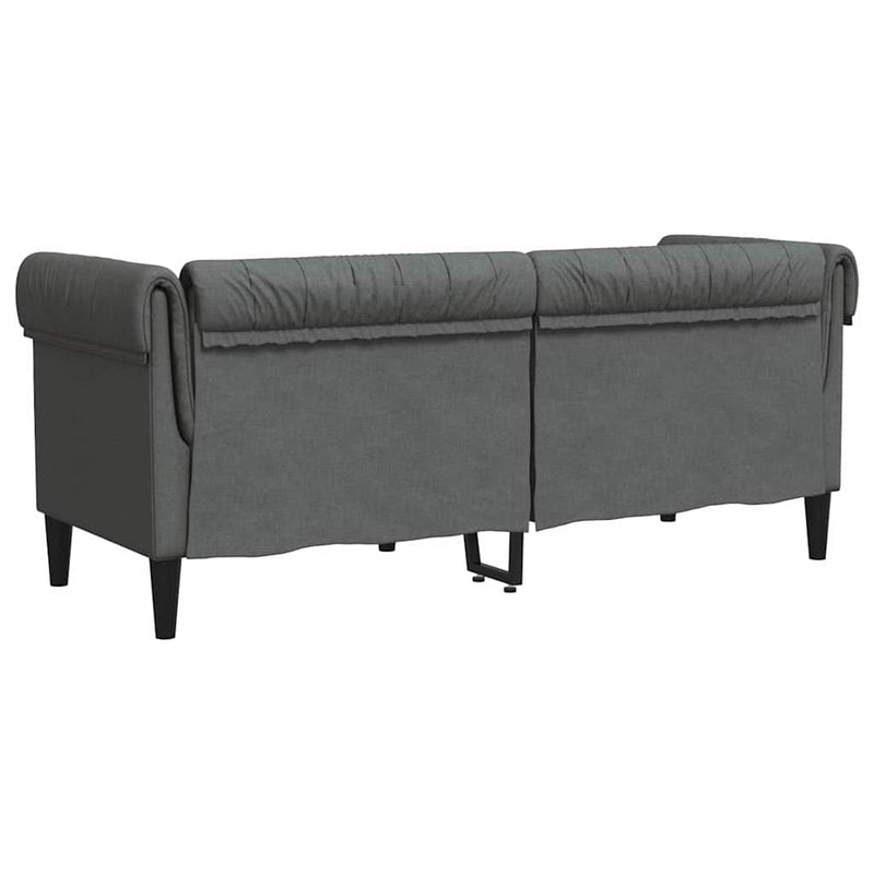 vidaXL Chesterfield kanapé Sötétszürke 182.5 x 74.5 x 74.5 cm szövet