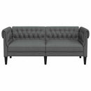 vidaXL Chesterfield kanapé Sötétszürke 182.5 x 74.5 x 74.5 cm szövet