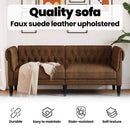 vidaXL Kanapé Barna 182,5 x 74,5 x 74,5 cm Poliészter