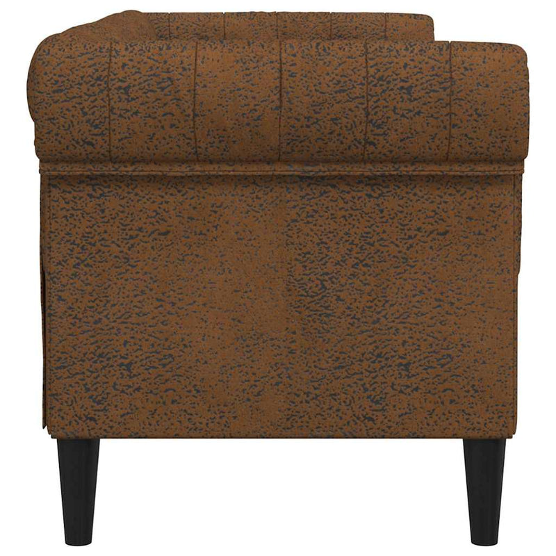 vidaXL Chesterfield kanapé Barna 182.5 x 74.5 x 74.5 cm Műbőr velúr