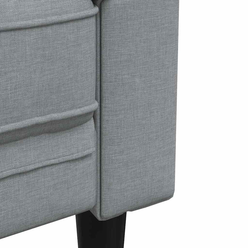 vidaXL Chesterfield kanapé Világosszürke 201.5 x 74.5 x 74.5 cm szövet